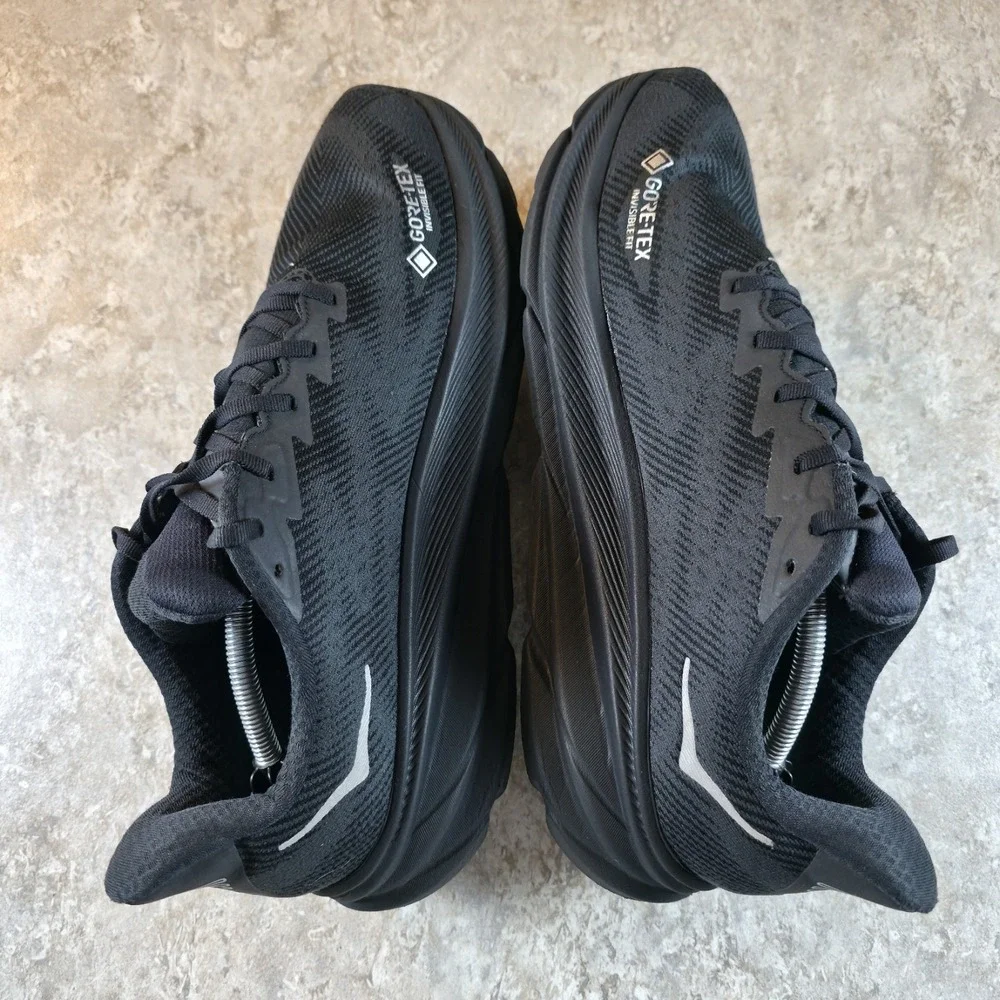 Hoka One One Clifton 9 Gore-Tex Mens 14 D Triple Black Waterproof *No Insoles*
